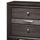 Queen Bedroom Set in Gray & Silver with Brown Wood Accents – 3 Piece Set with 2 Nightstands