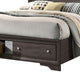 Queen Bedroom Set in Gray & Silver with Brown Wood Accents – 3 Piece Set with 2 Nightstands