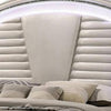 Queen Bedroom Set in Pearl White & Silver with Clear Wood Accents – 3 Piece Set with 2 Nightstands