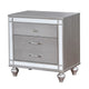 Queen Bedroom Set, Silver Wood, 2 Piece Set with Nightstand