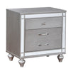 Queen Bedroom Set, Silver Wood, 2 Piece Set with Nightstand