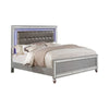 Queen Bedroom Set, Silver Wood, 2 Piece Set with Nightstand