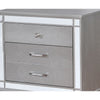 Queen Bedroom Set, Silver Wood, 2 Piece Set with Nightstand