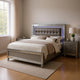 Queen Bedroom Set, Silver Wood, 2 Piece Set with Nightstand