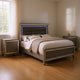 Queen Bedroom Set, Silver Wood, 3 Piece Set with 2 Nightstands