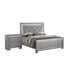 Queen Bedroom Set, Gray Wood, 2 Piece Set with Nightstand