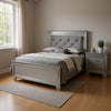 Queen Bedroom Set, Gray Wood, 2 Piece Set with Nightstand