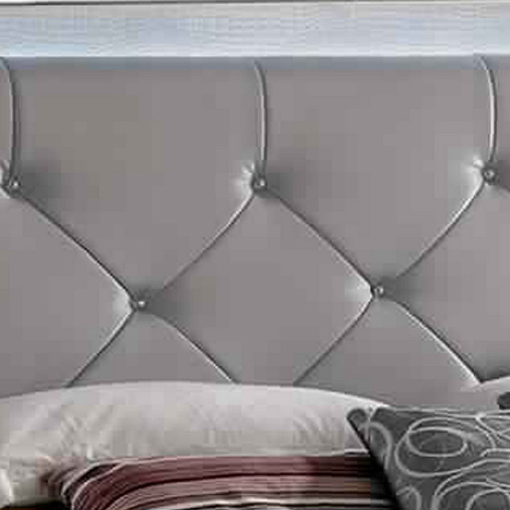 Queen Bedroom Set, Gray Wood, 3 Piece Set with 2 Nightstands