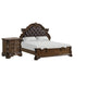 Queen Bedroom Set in Dark Brown & Bronze with Brown Wood – 2 Piece Set with Nightstand