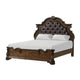 Queen Bedroom Set in Dark Brown & Bronze with Brown Wood – 2 Piece Set with Nightstand