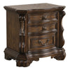 Queen Bedroom Set in Dark Brown & Bronze with Brown Wood – 2 Piece Set with Nightstand