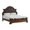 Queen Bedroom Set in Dark Brown & Bronze with Brown Wood – 2 Piece Set with Nightstand