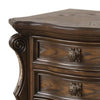 Queen Bedroom Set in Dark Brown & Bronze with Brown Wood – 2 Piece Set with Nightstand