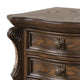 Queen Bedroom Set in Dark Brown & Bronze with Brown Wood – 3 Piece Set with 2 Nightstands
