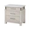 Queen Bedroom Set in Weathered Gray Wood with White & Silver Accents – 2 Piece Set with Nightstand