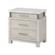 Queen Bedroom Set in Weathered Gray Wood with White & Silver Accents – 2 Piece Set with Nightstand
