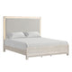 Queen Bedroom Set in Weathered Gray Wood with White & Silver Accents – 2 Piece Set with Nightstand