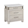 Queen Bedroom Set in Weathered Gray Wood with White & Silver Accents – 2 Piece Set with Nightstand