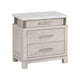 Queen Bedroom Set in Weathered Gray Wood with White & Silver Accents – 2 Piece Set with Nightstand