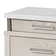 Queen Bedroom Set in Weathered Gray Wood with White & Silver Accents – 2 Piece Set with Nightstand
