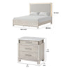 Queen Bedroom Set in Weathered Gray Wood with White & Silver Accents – 2 Piece Set with Nightstand