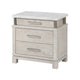 Queen Bedroom Set in Weathered Gray Wood with White & Silver Accents – 3 Piece Set with 2 Nightstands