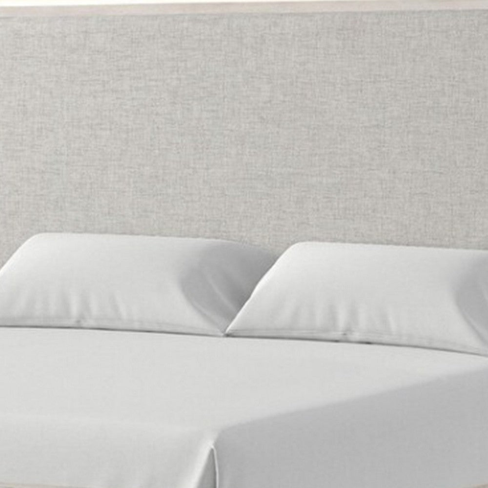 Queen Bedroom Set in Weathered Gray Wood with White & Silver Accents – 3 Piece Set with 2 Nightstands