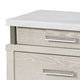 Queen Bedroom Set in Weathered Gray Wood with White & Silver Accents – 3 Piece Set with 2 Nightstands