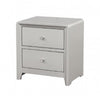 Queen Bedroom Set, Champagne Gray, Nickel, Champagne Silver Wood, 2 Piece Set with Nightstand