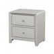 Queen Bedroom Set, Champagne Gray, Nickel, Champagne Silver Wood, 2 Piece Set with Nightstand
