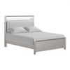 Queen Bedroom Set, Champagne Gray, Nickel, Champagne Silver Wood, 2 Piece Set with Nightstand
