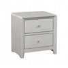 Queen Bedroom Set, Champagne Gray, Nickel, Champagne Silver Wood, 2 Piece Set with Nightstand