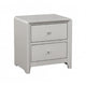 Queen Bedroom Set, Champagne Gray, Nickel, Champagne Silver Wood, 2 Piece Set with Nightstand