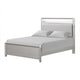 Queen Bedroom Set, Champagne Gray, Nickel, Champagne Silver Wood, 2 Piece Set with Nightstand