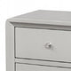 Queen Bedroom Set, Champagne Gray, Nickel, Champagne Silver Wood, 3 Piece Set with 2 Nightstands