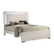 Queen Bedroom Set, White Wash, Chrome, 2 Piece Set with Nightstand