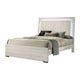 Queen Bedroom Set, White Wash, Chrome, 2 Piece Set with Nightstand