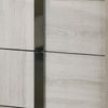 Queen Bedroom Set, White Wash, Chrome, 2 Piece Set with Nightstand