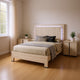 Queen Bedroom Set, White Wash, Chrome, 2 Piece Set with Nightstand