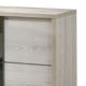 Queen Bedroom Set, White Wash, Chrome, 3 Piece Set with 2 Nightstands