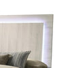 Queen Bedroom Set, White Wash, Chrome, 3 Piece Set with 2 Nightstands
