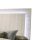 Queen Bedroom Set, White Wash, Chrome, 3 Piece Set with 2 Nightstands