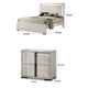 Queen Bedroom Set, White Wash, Chrome, 3 Piece Set with 2 Nightstands