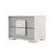 Queen Bedroom Set, White Wash, Stone Gray, 3 Piece Set with 2 Nightstands