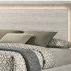Queen Bedroom Set, White Wash, Stone Gray, 3 Piece Set with 2 Nightstands