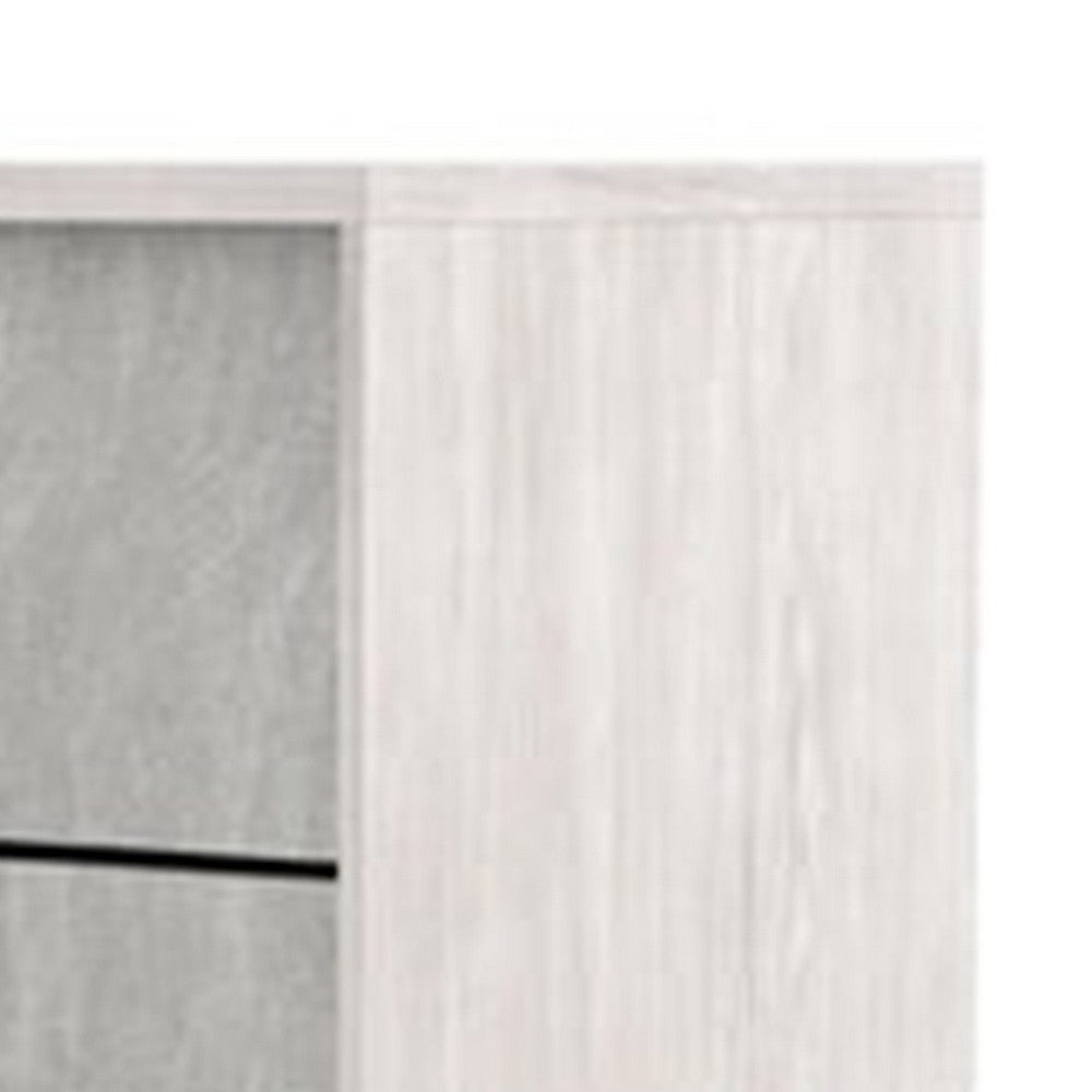 Queen Bedroom Set, White Wash, Stone Gray, 3 Piece Set with 2 Nightstands