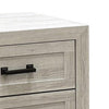 Queen Bedroom Set, White Wash, Black Wood, 3 Piece Set with 2 Nightstands