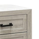 Queen Bedroom Set, White Wash, Black Wood, 3 Piece Set with 2 Nightstands