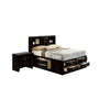 Queen Bedroom Set in Black & Nickel Wood – 2 Piece Set with Nightstand