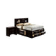 Queen Bedroom Set in Black & Nickel Wood – 2 Piece Set with Nightstand